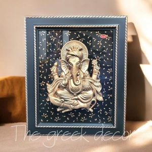 Archies Ganesh Ji Idol Wall Hanging Frame (45 cm x 37 cm x 3 cm, Golden and Black Textured)