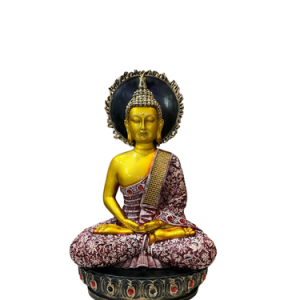 Serene Meditating Buddha Idol – Antique Gold Finish
