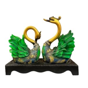 Royal Swan Couple – Handcrafted Decorative Showpiece