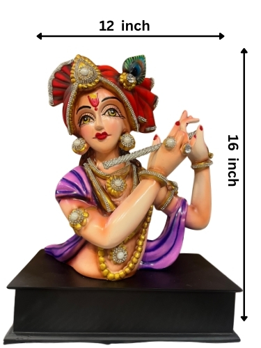 Divine Krishna Flute Idol – Handcrafted Showpiece - Image 3