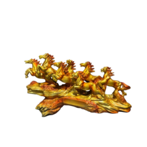 Golden 7 Running Horses Statue – Vastu Decorative Showpiece