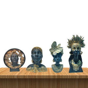 Graceful Women Resin Showpiece Set of 4 – Modern Art Decor for Home, Office & Gifts
